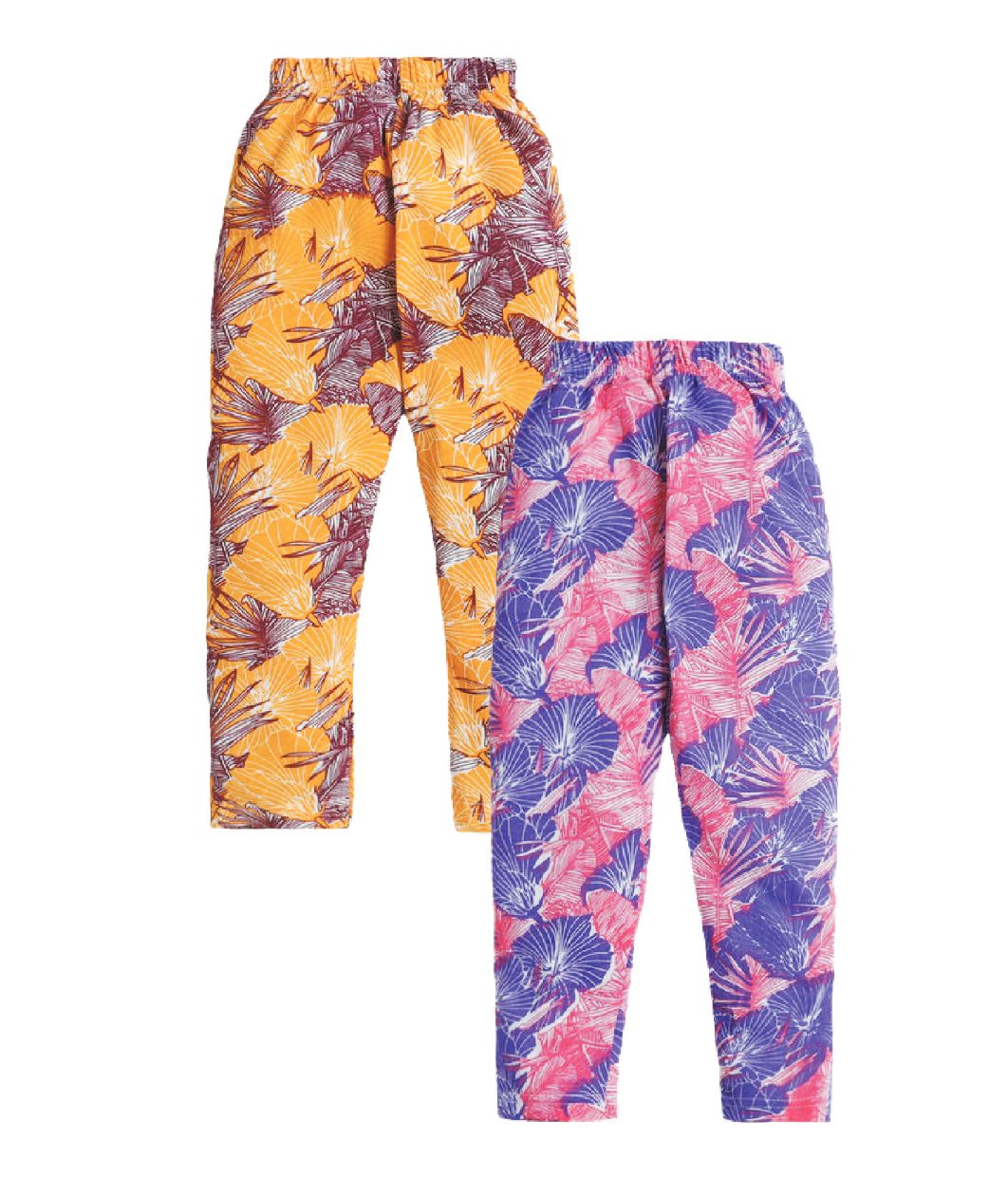 Girls Cotton All Over Printed Pack of 2 Leggings-2LEG-106