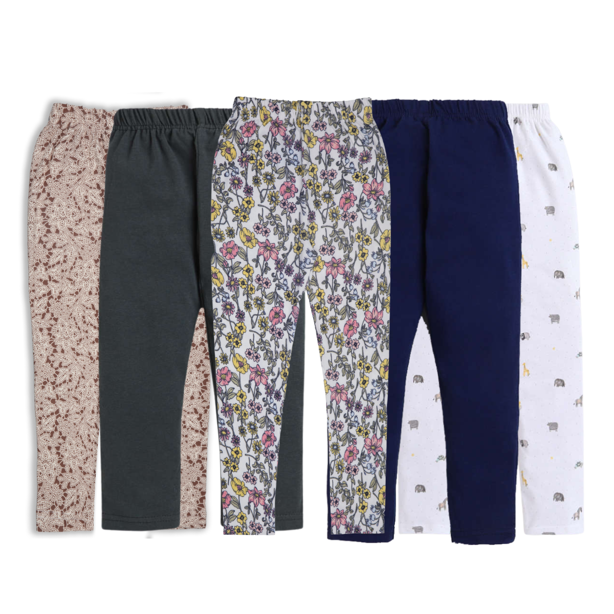 Girls Assorted Leggings - Pack of 5
