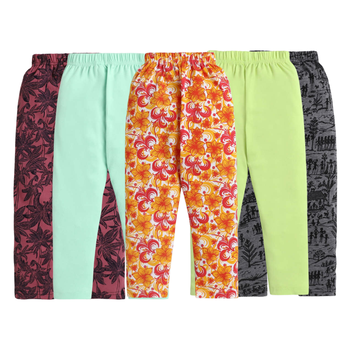 Girls Assorted Leggings - Pack of 5