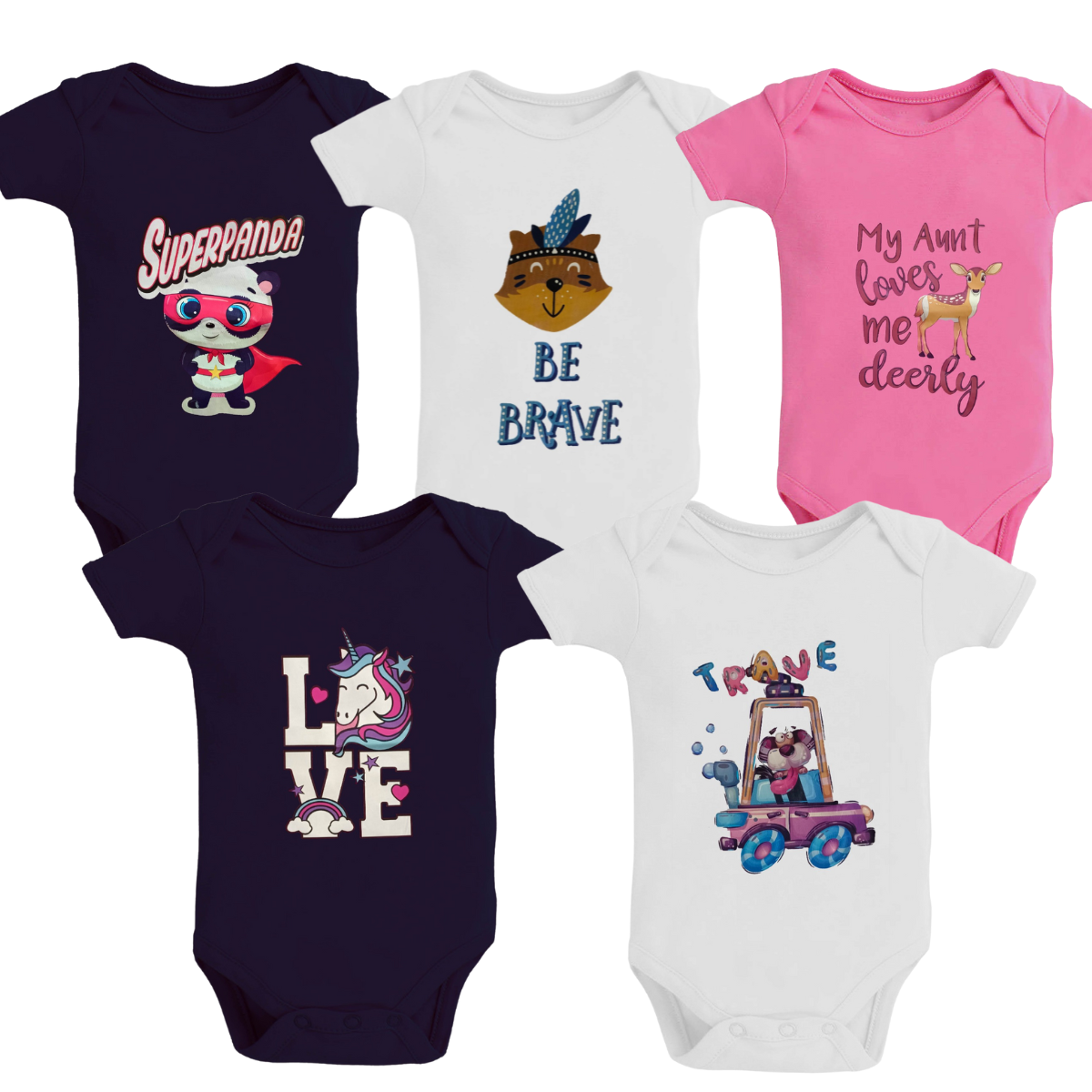 Babies Assorted Romper Half Sleeve - Pack of 10