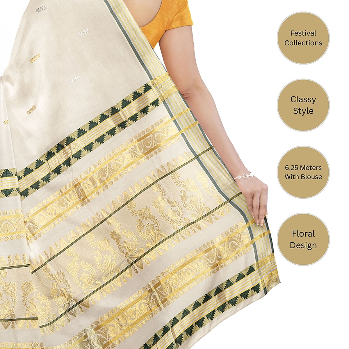 Tissue Kerala Kavasu Sarees.