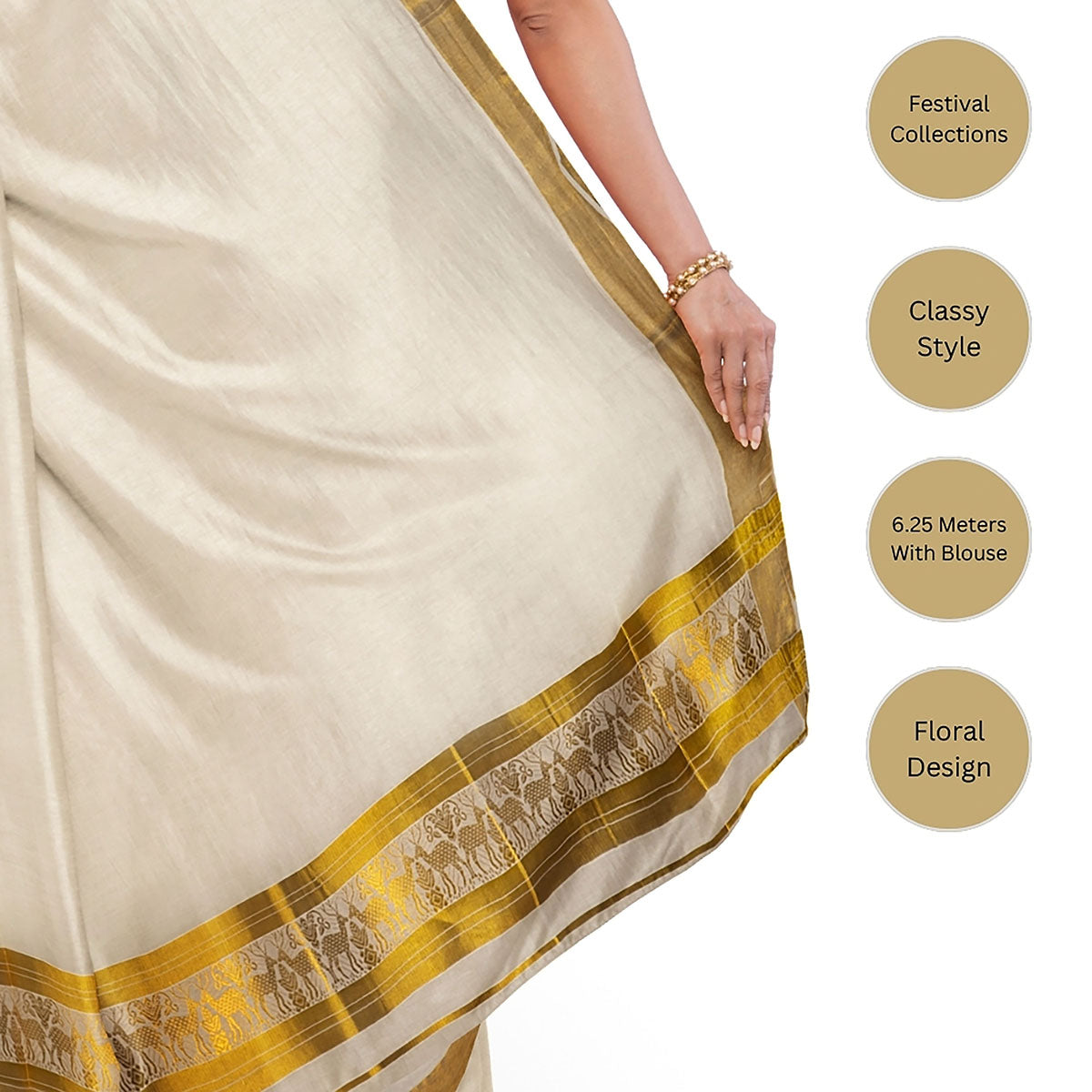 Handloom Kasavu Sarees