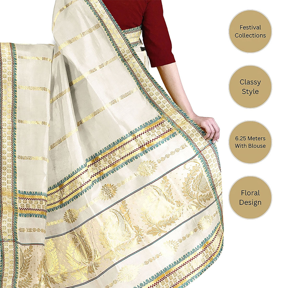 Tissue Set Mundu Kavasu Sarees