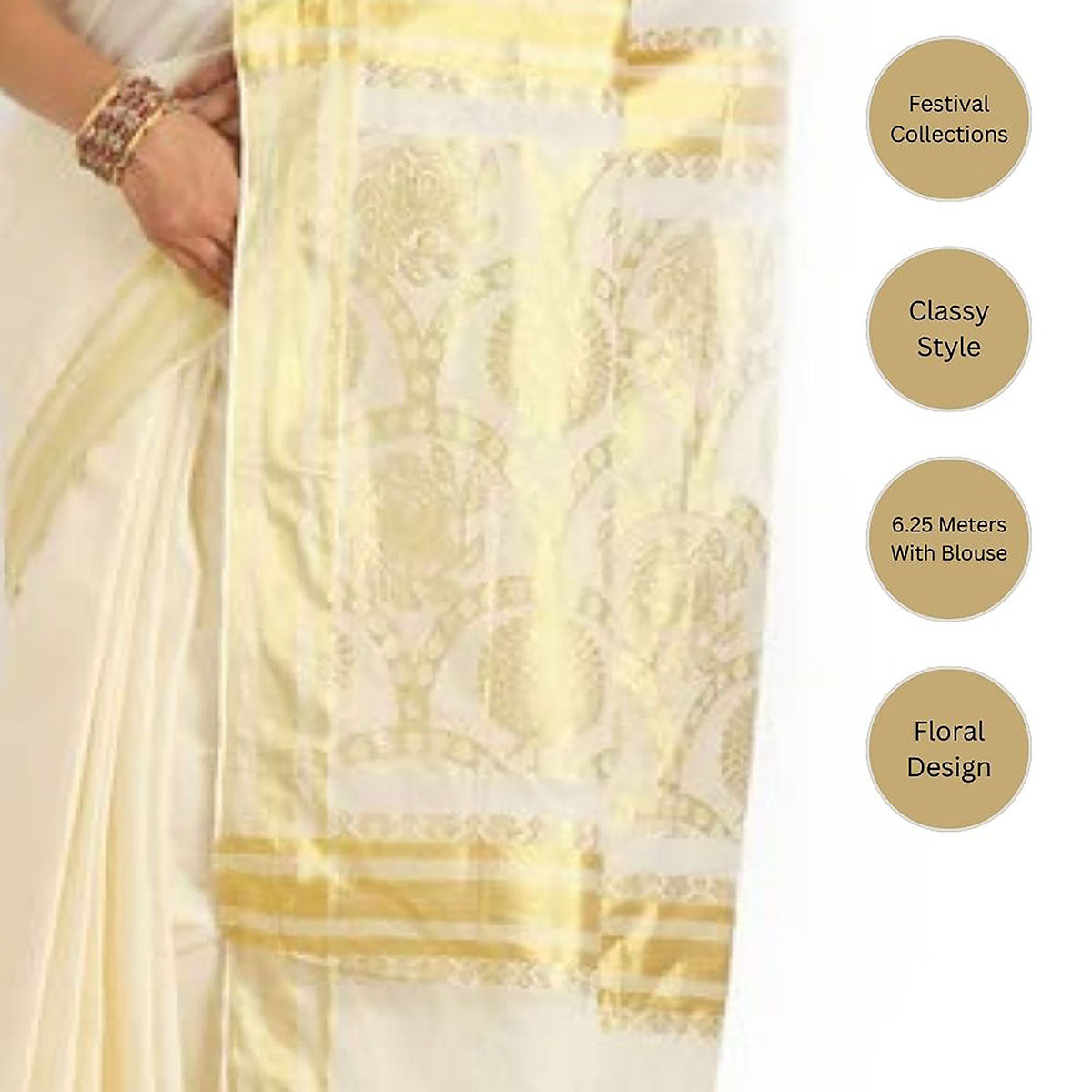 Tissue Kerala Kavasu Sarees.