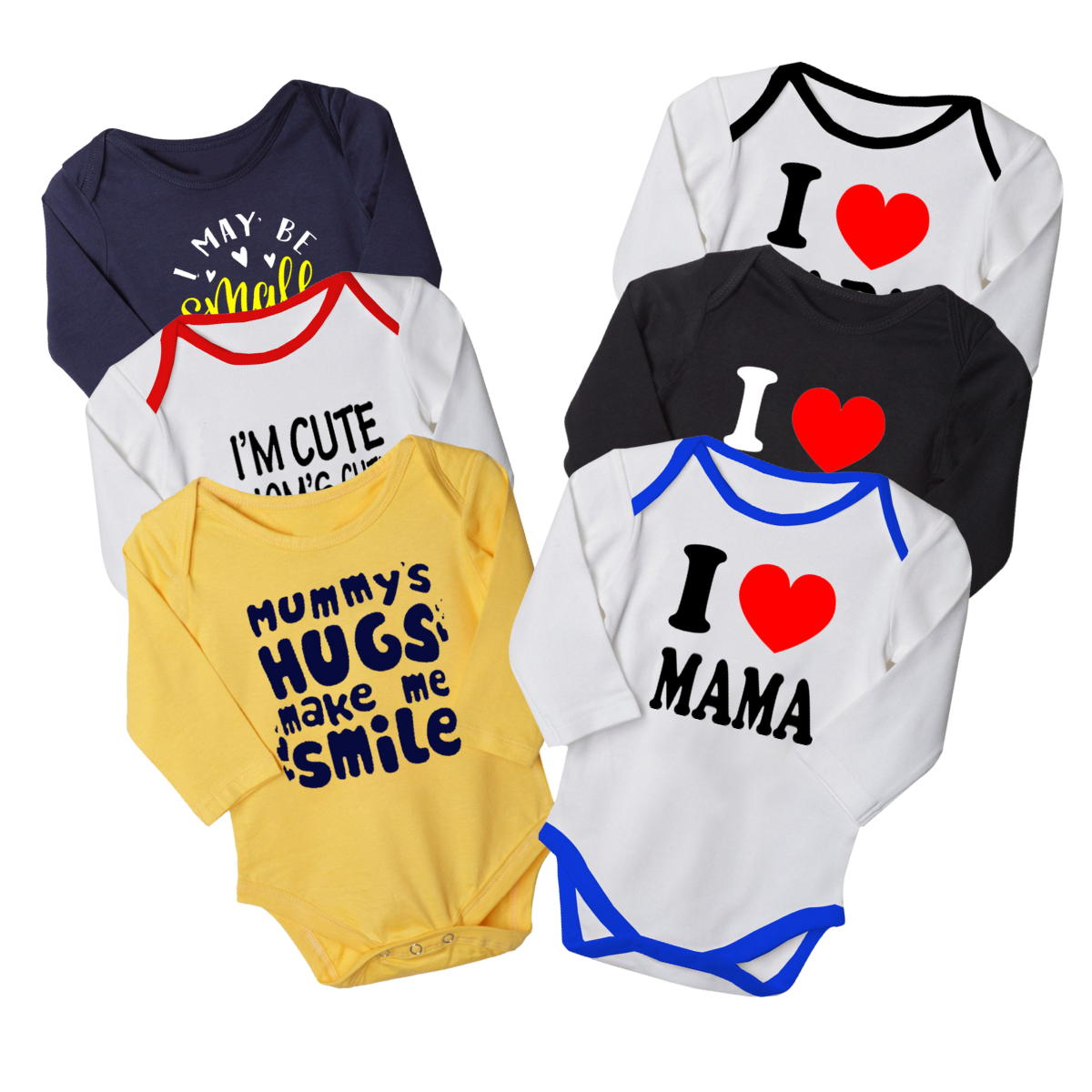 Babies Assorted Romper Full Sleeve - Pack of 5