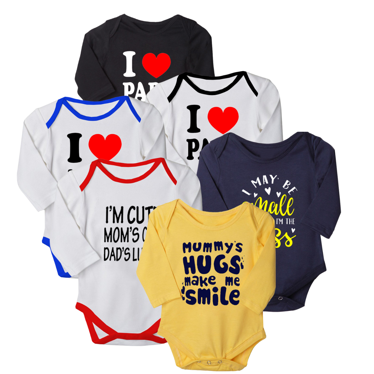 Babies Assorted Romper Full Sleeve - Pack of 5
