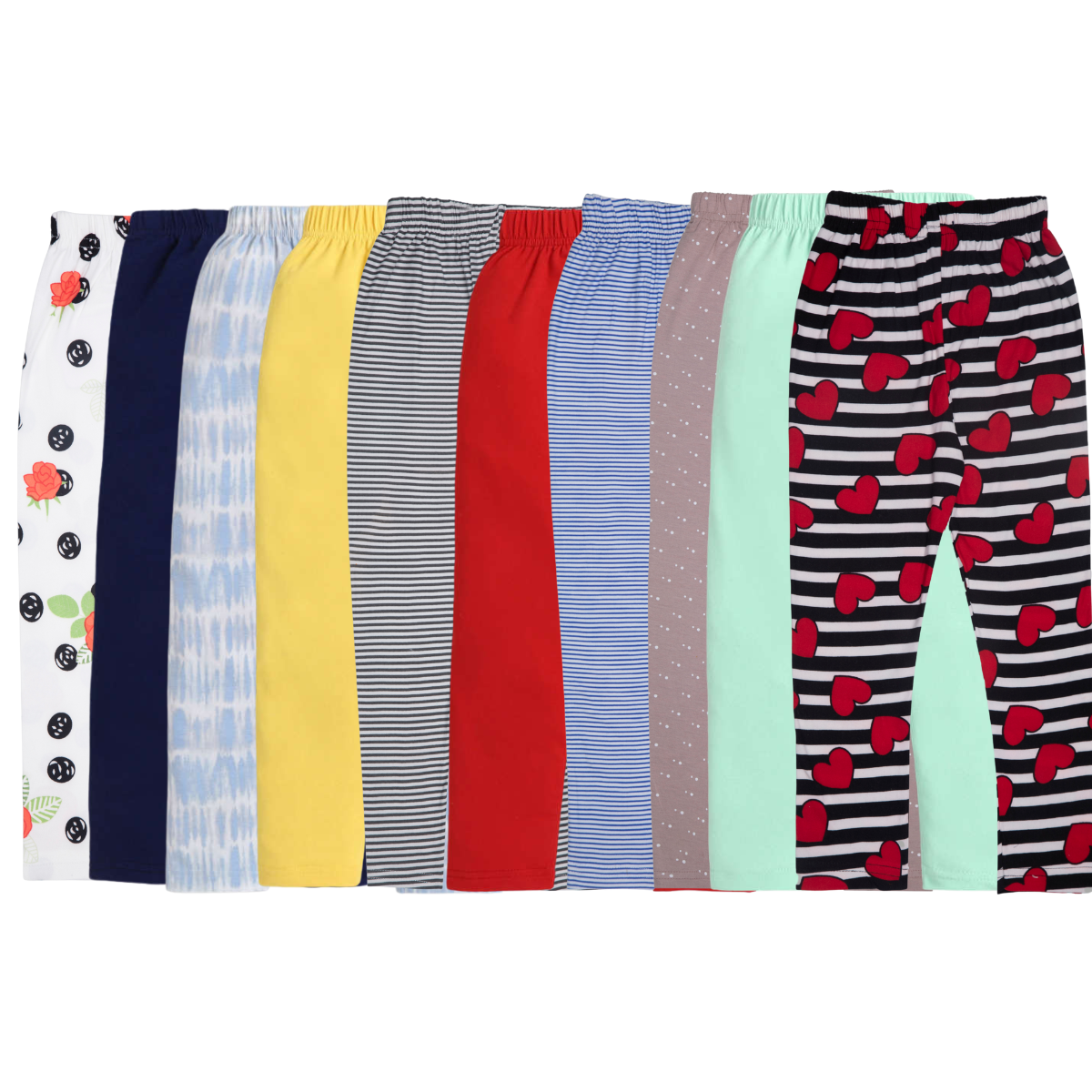 Girls Assorted Leggings - Pack of 10