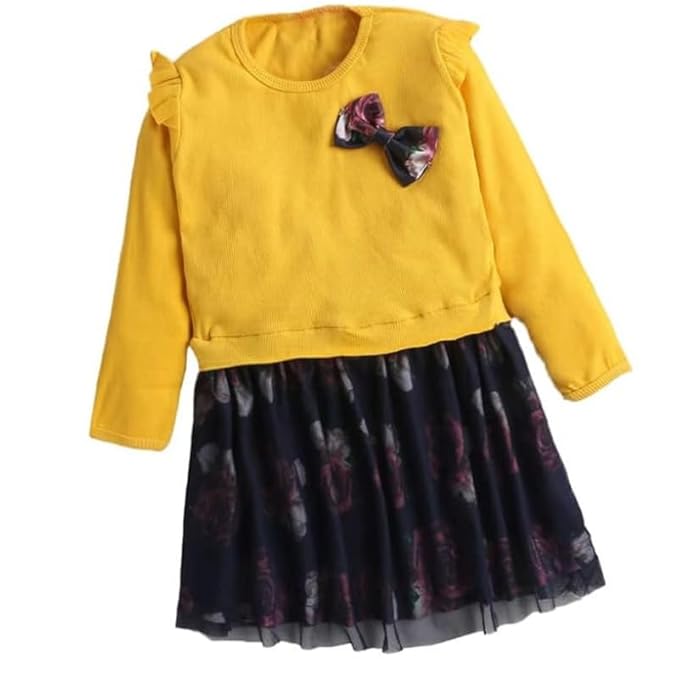 Girls Full Sleeve Dress|GRLS-DRS-YELLOW