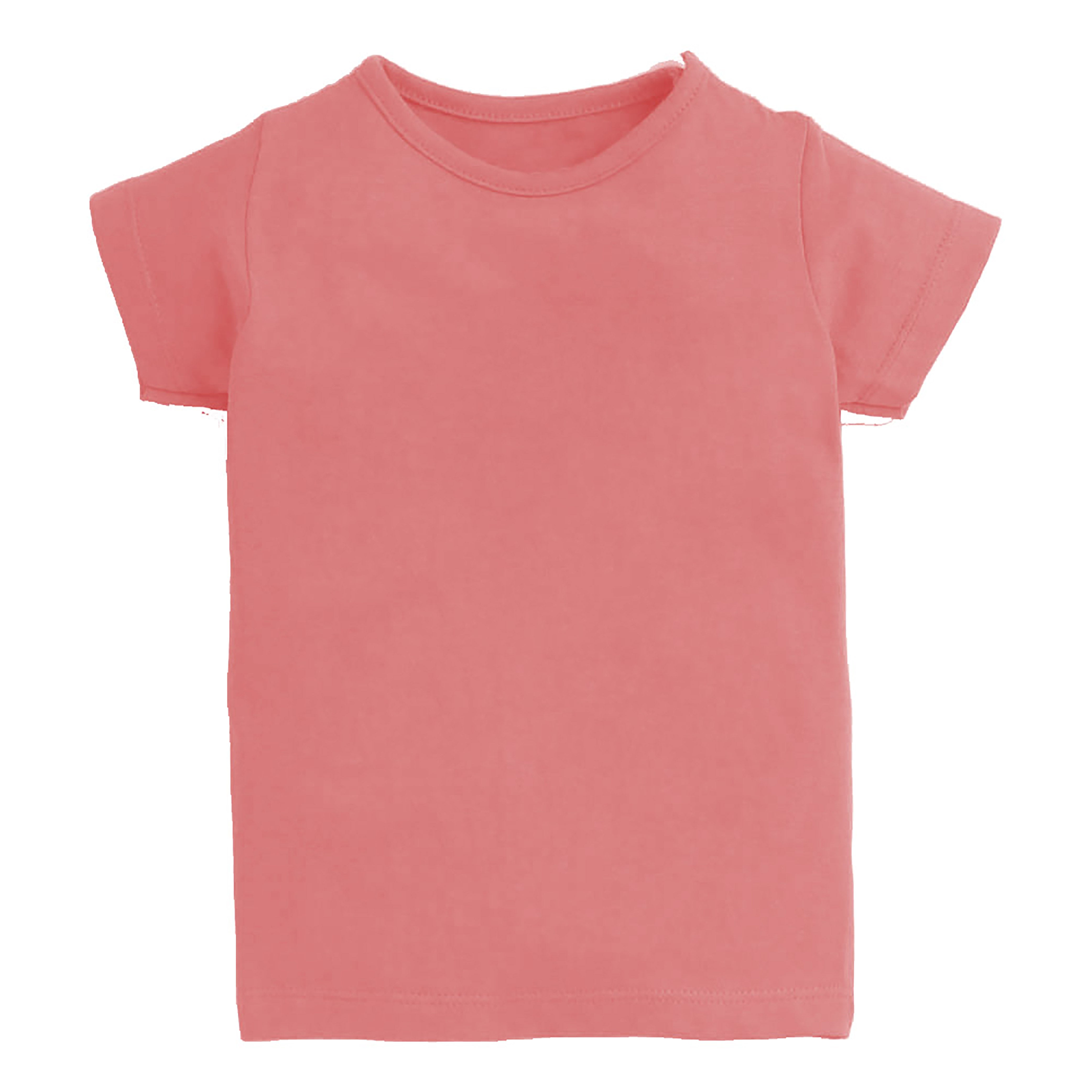 Babies Round Neck Half Sleeve Plain T-Shirt-BBY-RN-PL-103-RUSSET ORANGE