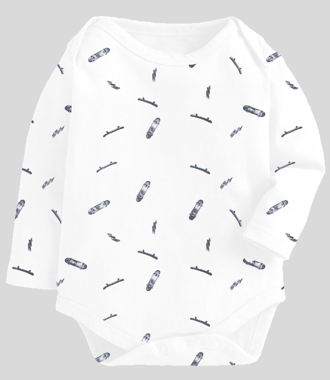 Babies Full Sleeve White All over Printed Bodysuit|BSUIT-WHITEAOP-003
