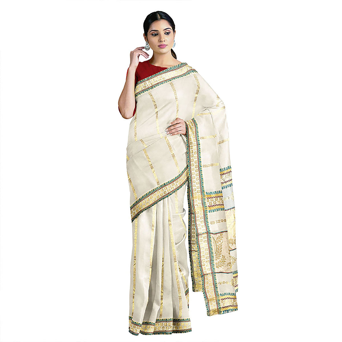 Tissue Set Mundu Kavasu Sarees