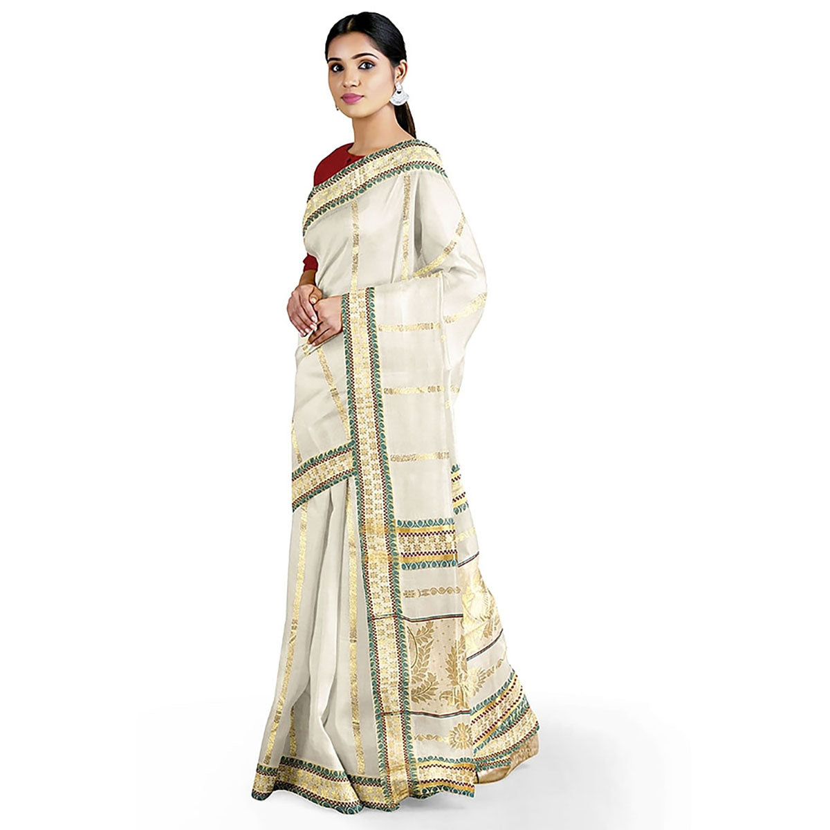 Tissue Set Mundu Kavasu Sarees