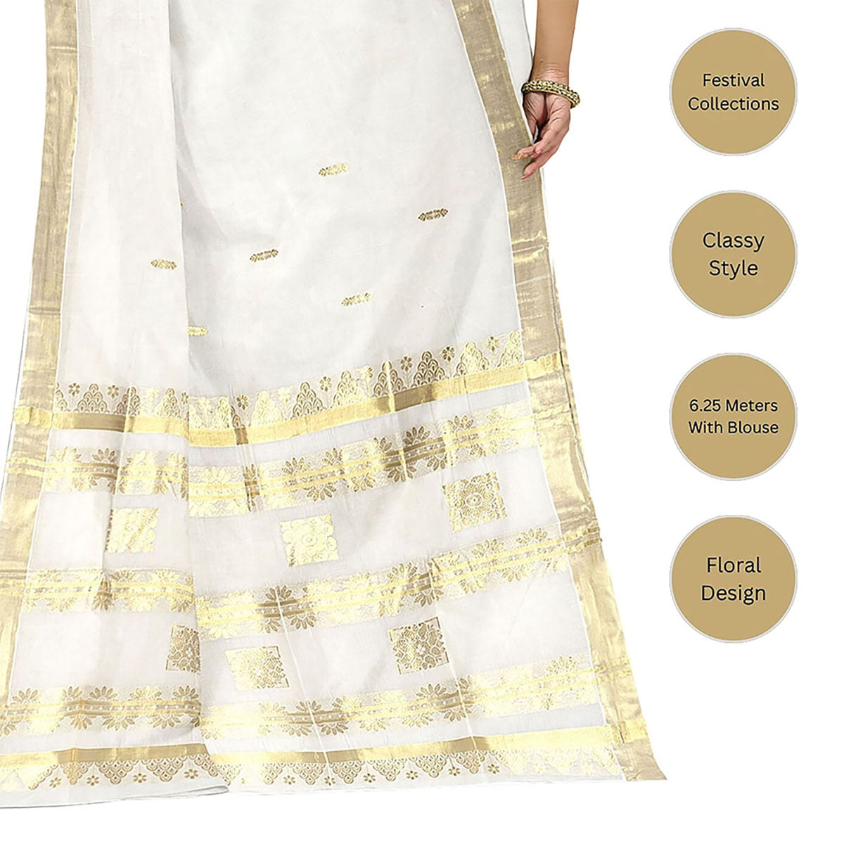 Tissue Kerala Kavasu Sarees.