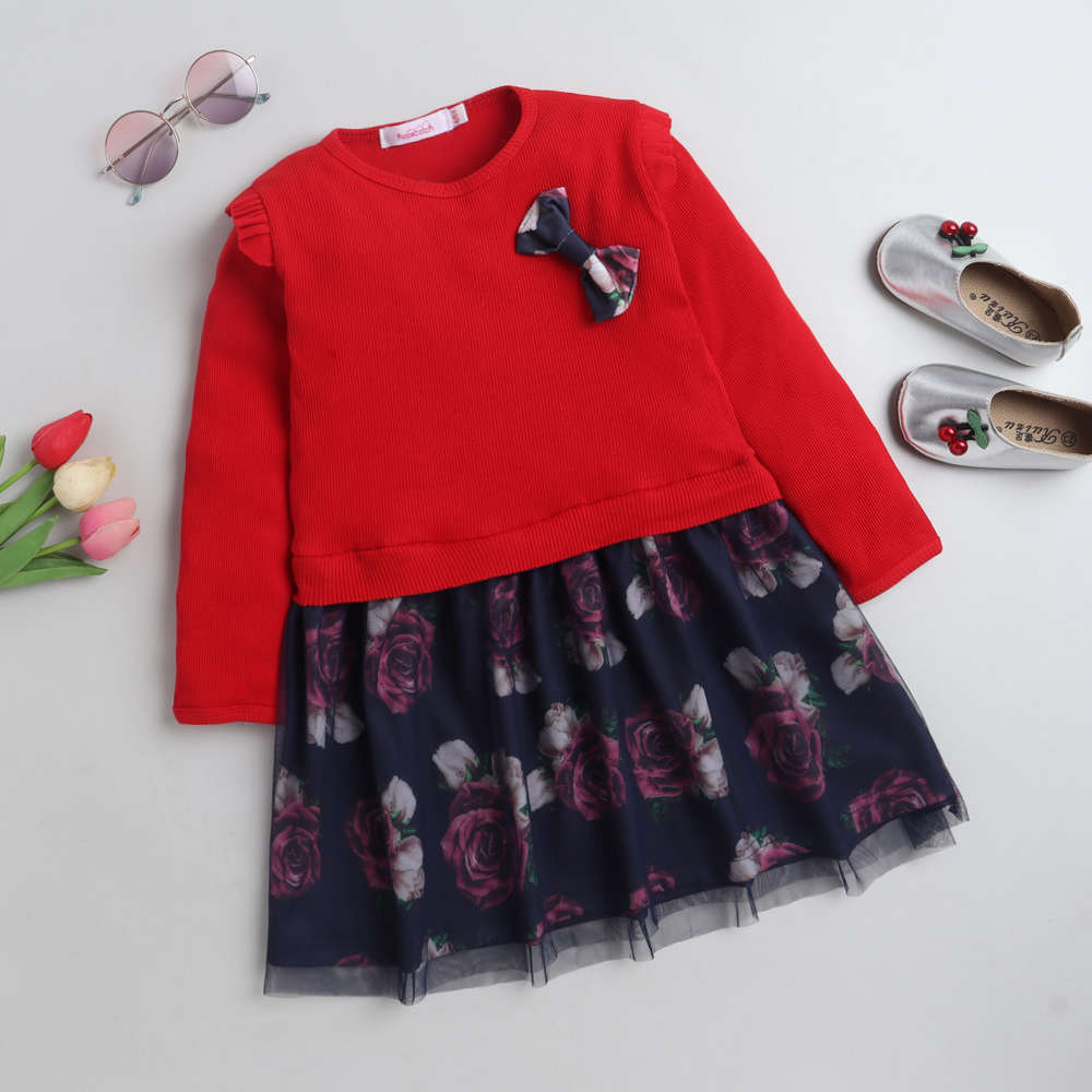 Girls Full Sleeve Dress|GRLS-DRS-RED