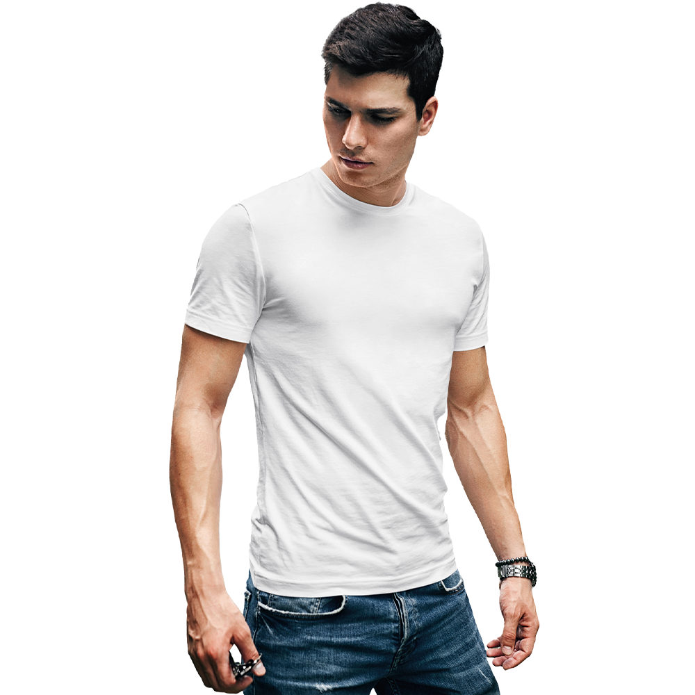Mens Round Neck Half Sleeve Tshirt-WHITE-MEN-RN-HS-005