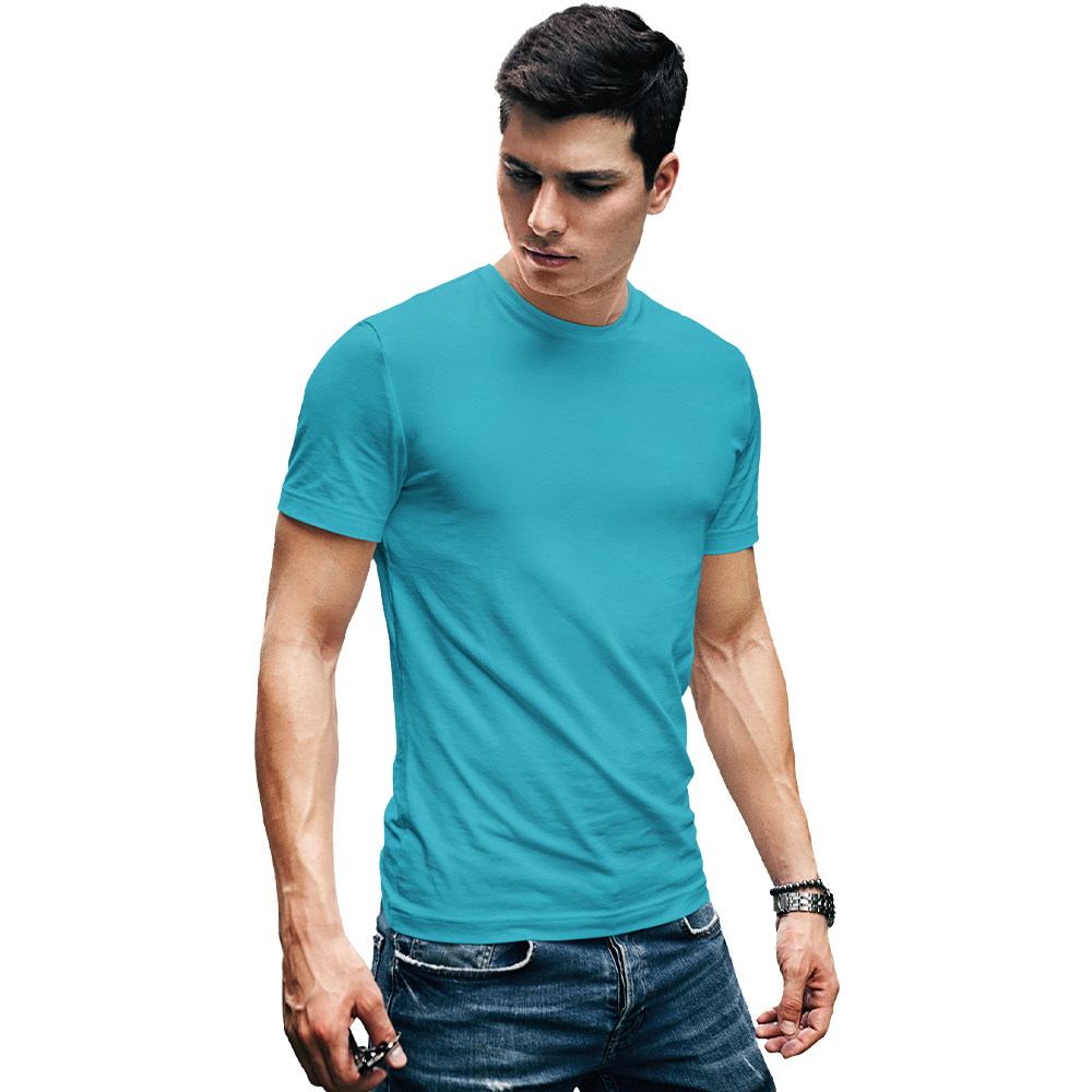 Mens Round Neck Half Sleeve Tshirt-T BLUE-MEN-RN-HS-006