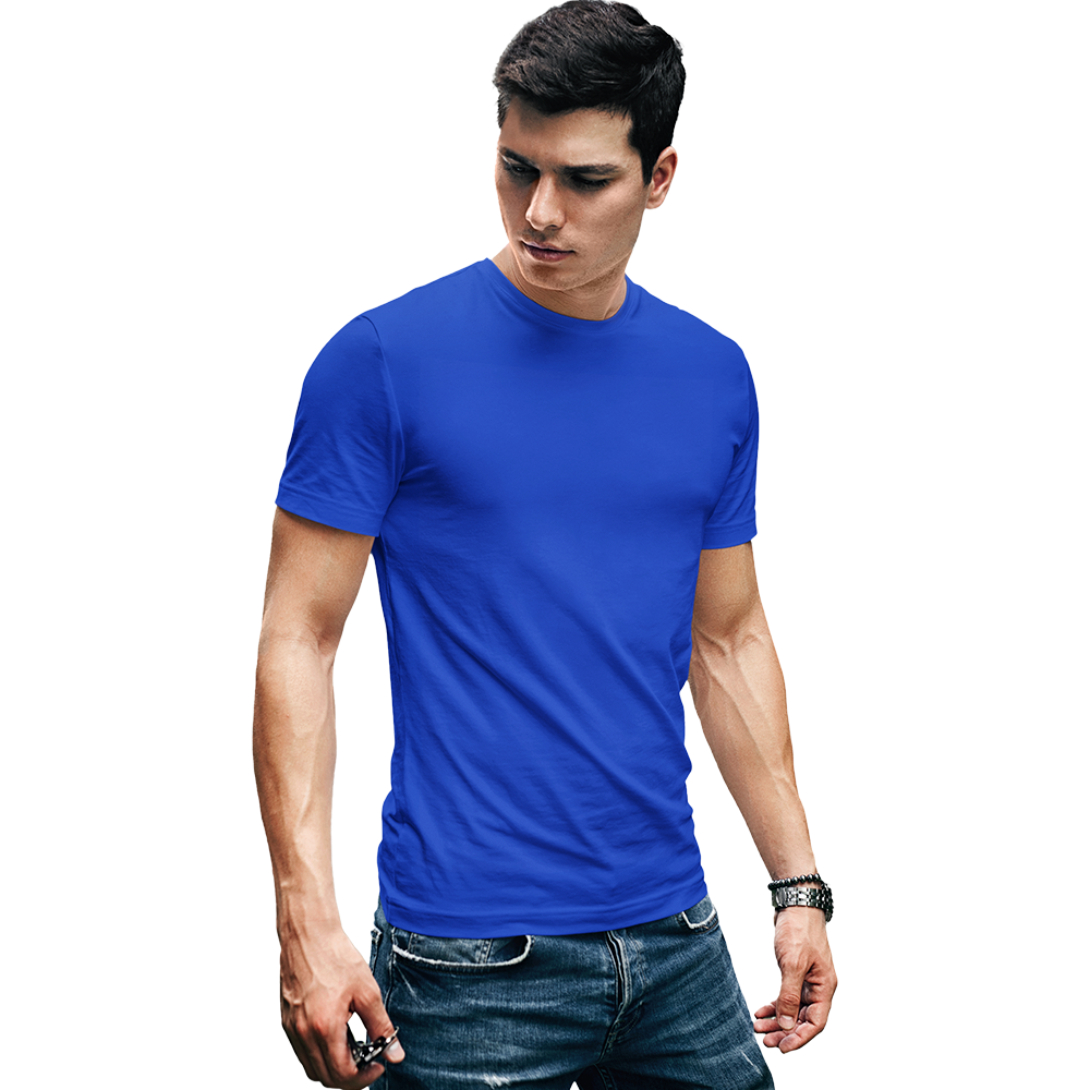 Mens Round Neck Half Sleeve Tshirt-BLUE-MEN-RN-HS-008
