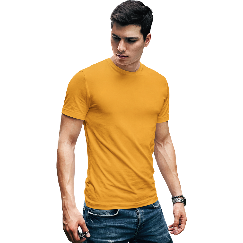 Mens Round Neck Half Sleeve Tshirt-ORANGE-MEN-RN-HS-010