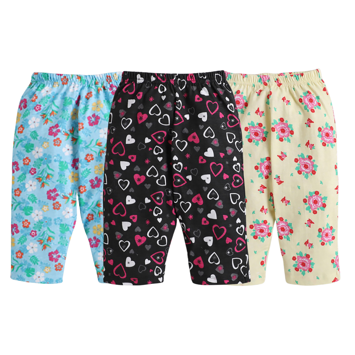 Girls Assorted 3/4th Pants - Pack of 3 | GIRLS-3/4TH-COMBO-P3